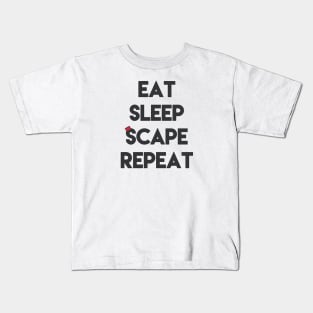 Eat, Sleep, 'Scape & Repeat (Red) Kids T-Shirt